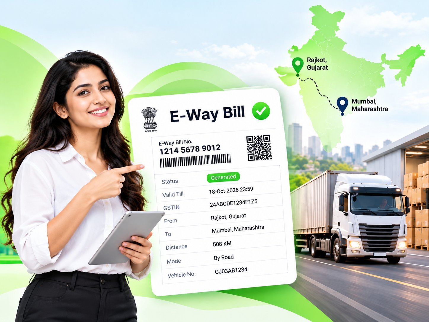 Billing Saathi e-way bill generation screen