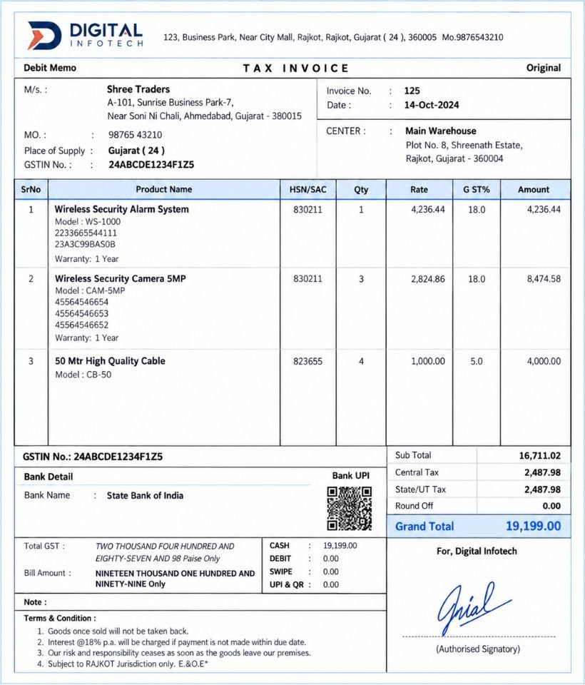 Template 1 invoice style