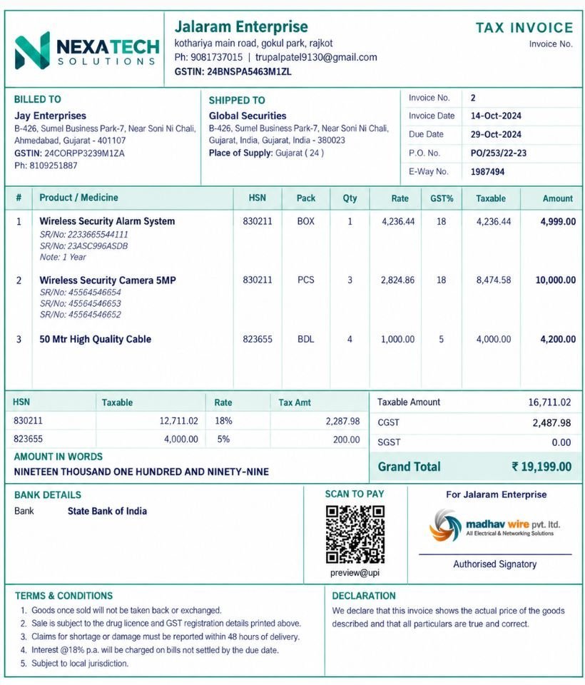 Template 12 invoice style