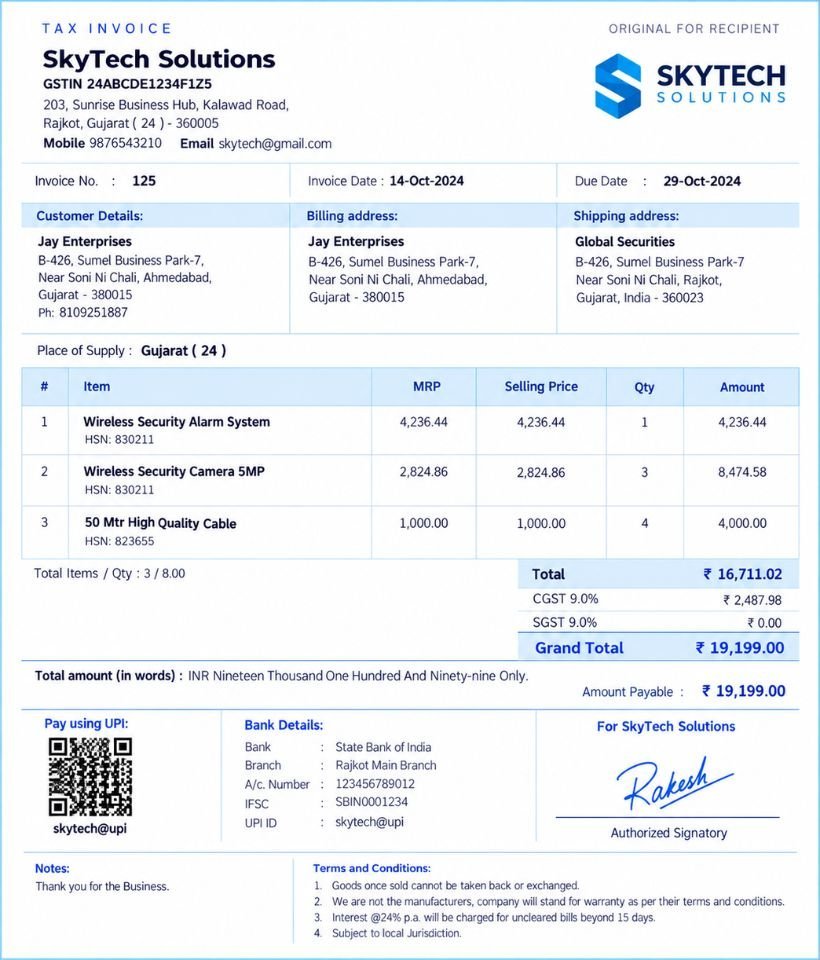 Template 9 invoice style